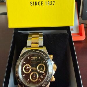Invicta Gold and Silver Chronograph Professional Speedway Watch